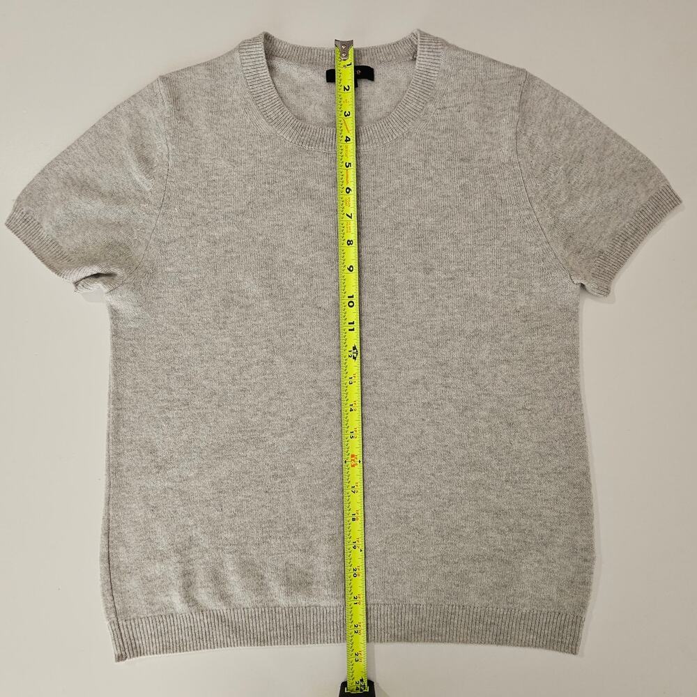 Quince Women's Light Gray 100% Mongolian Cashmere Tee Cozy Sweater Knit Top L - Picture 5 of 8